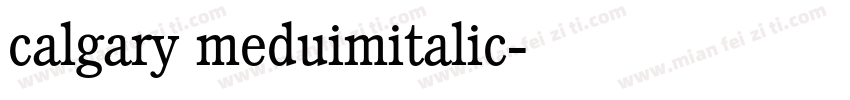 calgary meduimitalic字体转换